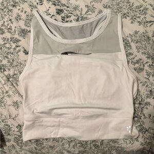 Nine West Active White and Gray Sports Bra